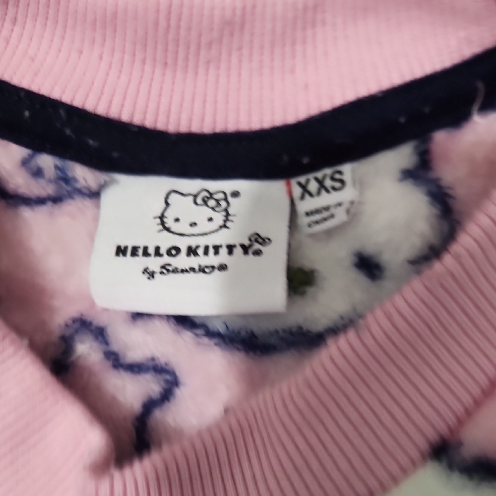 Hello Kitty Pink Fleece Sweatshirt with Red Bow Accents - Picture 3 of 4